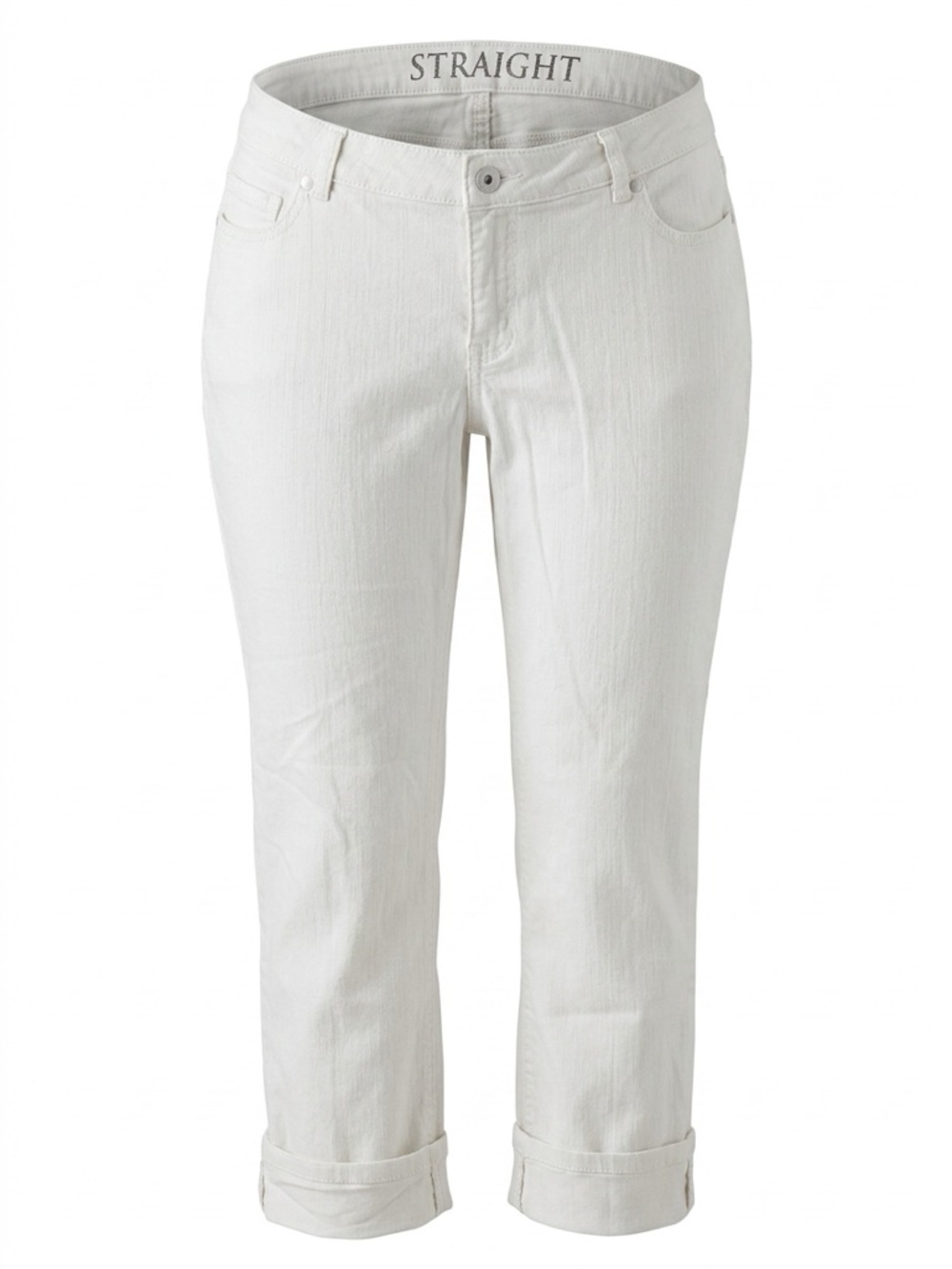💥 White Straight Leg Jeans Mid Rise Crop Size 10